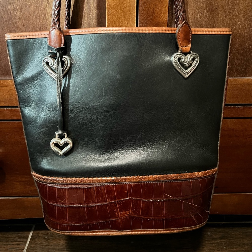 Vintage Brighton Black & Brown Bucket Purse